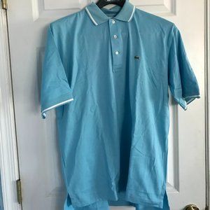 NWT LACOSTE  Light blue white stripe polo sz S